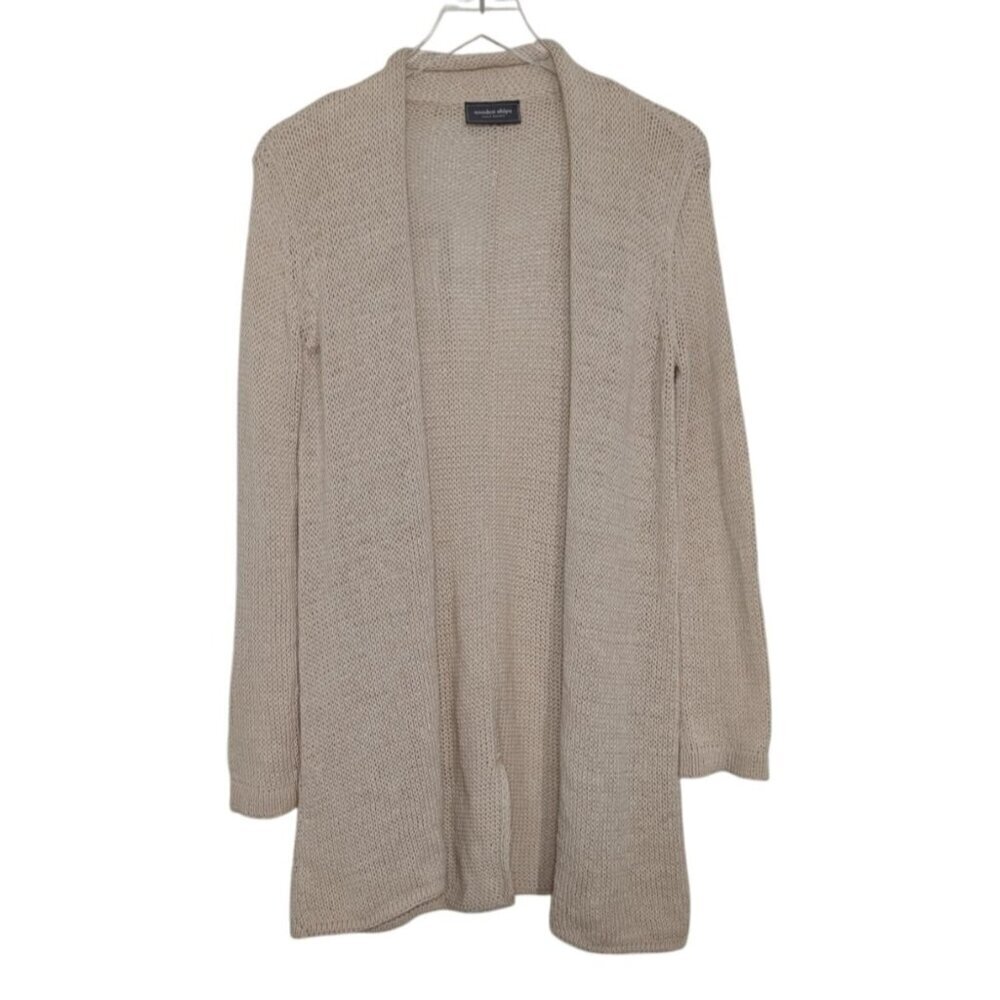 Wooden Ships Crochet Cardigan Womens Size Small/Medium Beige Oatmeal Neutral